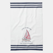 Het leven is beter op het meer Nautical Theedoek (Verticaal)