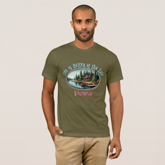 Het leven is beter op het meer t-shirt (Voorkant volledig)