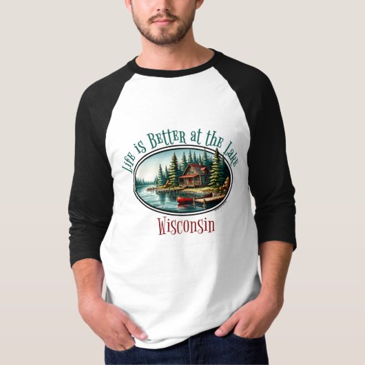 Het leven is beter op het meer t-shirt (Voorkant)