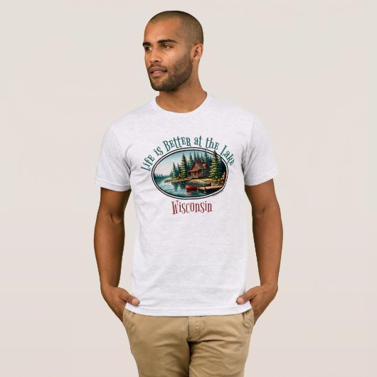 Het leven is beter op het meer t-shirt (Voorkant volledig)