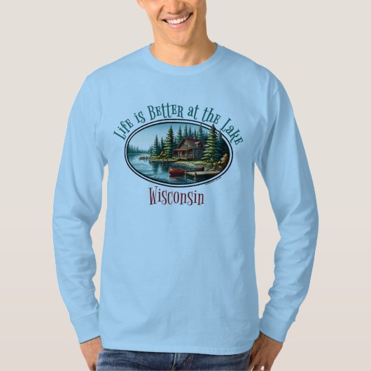 Het leven is beter op het meer t-shirt (Voorkant)