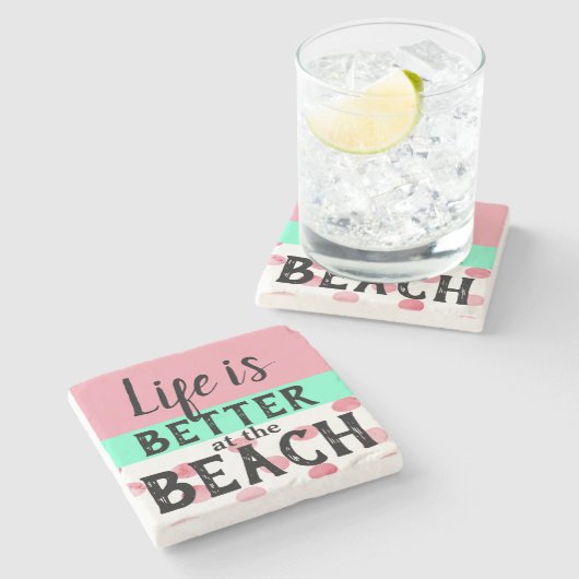 HET LEVEN IS BETER OP HET NAAM onderzetter (Zijkant)