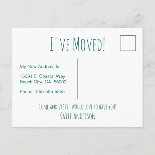 Het leven is beter op het strand aankondigingskaart (Achterkant)