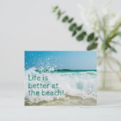 Het leven is beter op het strand aankondigingskaart (Staand voorkant)