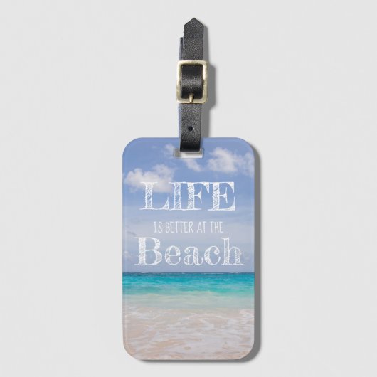 Het Leven Is Beter Op Het Strand Bagage Label (Voorkant (verticaal))