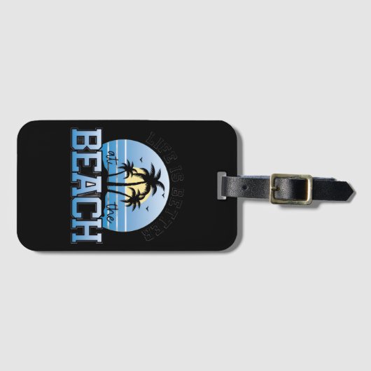 Het Leven is Beter op het Strand Bagagelabel (Voorkant (horizontaal))