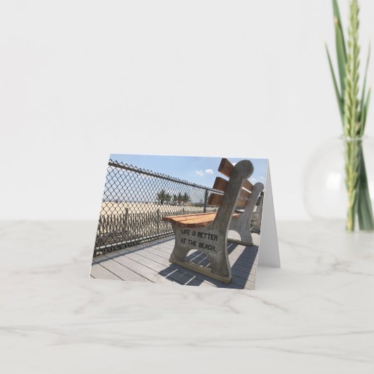 Het leven is beter op het strand bedankkaart (Voorkant)