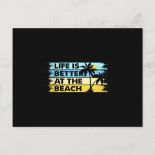 Het leven is beter op het strand briefkaart