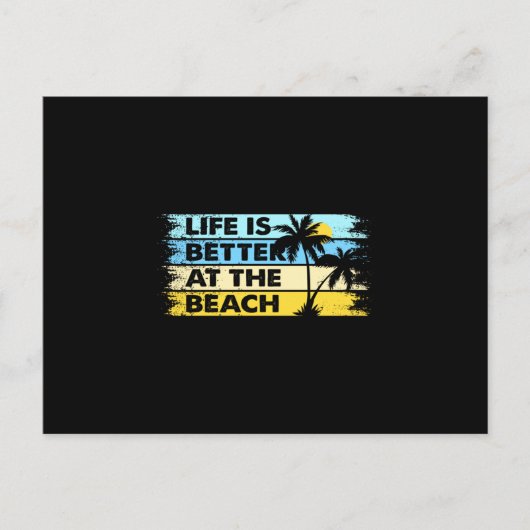 Het leven is beter op het strand briefkaart (Voorkant)