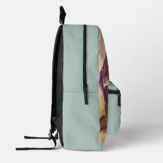 Het leven is beter op het strand Coastal Aesthetic Bedrukte Rugzak (Links)