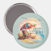 Het leven is beter op het strand Coastal Aesthetic Magneet (Voorkant / Achterkant)