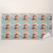 Het leven is beter op het strand Coastal Aesthetic Strandlaken (Voorkant)