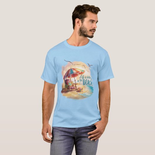 Het leven is beter op het strand Coastal Aesthetic T-shirt (Voorkant volledig)