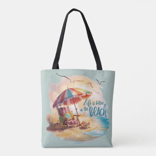 Het leven is beter op het strand Coastal Aesthetic Tote Bag (Achterkant)