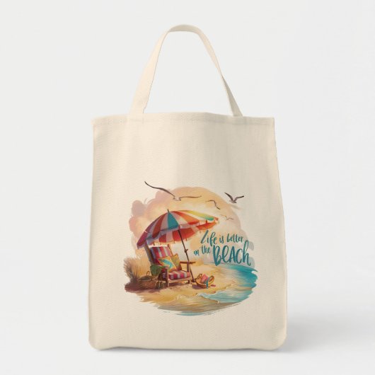 Het leven is beter op het strand Coastal Aesthetic Tote Bag (Voorkant)