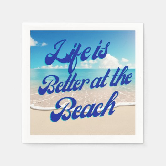 Het leven is beter op het strand cocktailparty ser servet (Voorkant)