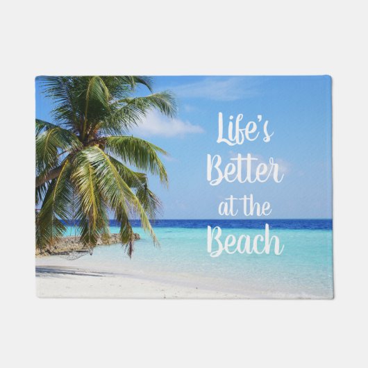 Het leven is beter op het strand deurmat (Voorkant)