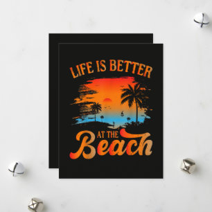 Het leven is beter op het strand feestdagenkaart