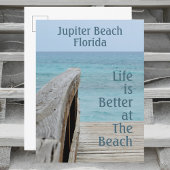 Het leven is beter op het strand Fotografische kus Briefkaart