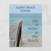Het leven is beter op het strand Fotografische kus Briefkaart (Voorkant)