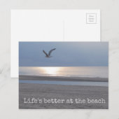 Het leven is beter op het strand - Fun Quote Brief Briefkaart (Voorkant / Achterkant)