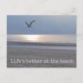 Het leven is beter op het strand - Fun Quote Brief Briefkaart (Voorkant)
