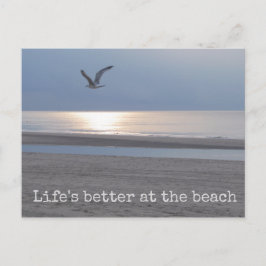 Het leven is beter op het strand - Fun Quote Brief Briefkaart