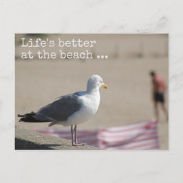 Het leven is beter op het strand - Fun quote Brief Briefkaart