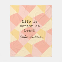 Het leven is beter op het strand geel oranje boho 