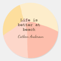 Het leven is beter op het strand geel oranje boho 