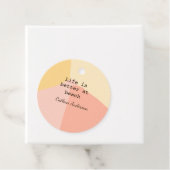 Het leven is beter op het strand geel sinaasappel  bedankjes labels (In situ)