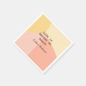 Het leven is beter op het strand geel sinaasappel  servet (Hoek)