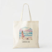 Het leven is beter op het strand gepersonaliseerd tote bag (Voorkant)