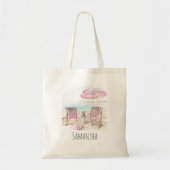 Het leven is beter op het strand gepersonaliseerd tote bag (Voorkant)