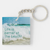 Het leven is beter op het strand golf crashen sleutelhanger (Achterkant)