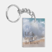 Het leven is beter op het strand golf crashen sleutelhanger (Voorkant Links)