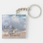 Het leven is beter op het strand golf crashen sleutelhanger (Achterkant)