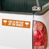 Het leven is beter op het strand grappige bumperst bumpersticker (Op Truck)