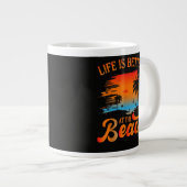 Het leven is beter op het strand grote koffiekop (Voorkant rechts)