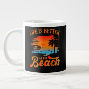 Het leven is beter op het strand grote koffiekop