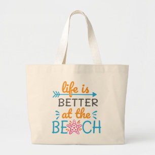 Het Leven Is Beter Op Het Strand Grote Tote Bag
