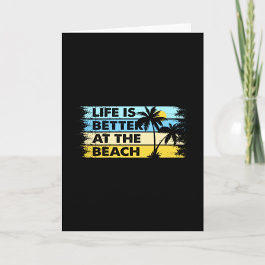 Het leven is beter op het strand kaart (Voorkant)