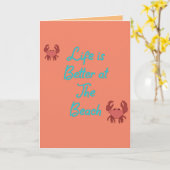 Het leven is beter op het strand Kleurkaart Kaart (Gele Bloem)