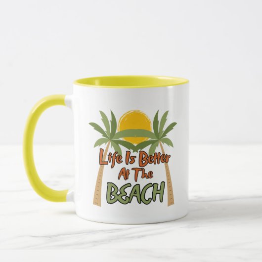 Het leven is beter op het strand koffie Mok (Links)