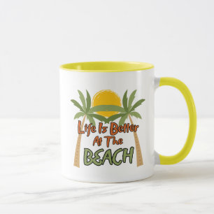 Het leven is beter op het strand koffie Mok