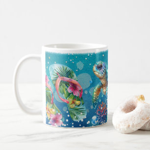 het leven is beter op het strand koffiemok