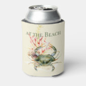 Het leven is beter op het strand / Krab / Blikjeskoeler (Blikje Achterkant)
