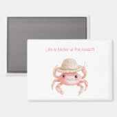 Het leven is beter op het strand krab magneet (Voorkant / Achterkant)