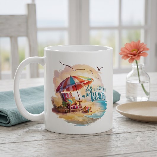 Het Leven is Beter op het Strand Kust Esthetiek Koffiemok