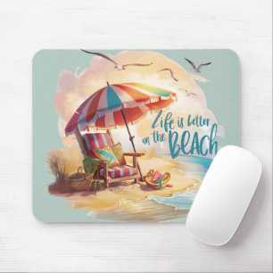 Het Leven is Beter op het Strand Kust Esthetiek Muismat